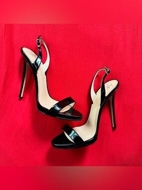 Giuseppe Zanotti Sophie Black Patent High Heel Slingback Sandals